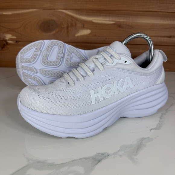 Hoka One One Bondi 8 Running Shoes Sneakers 1127952 White/White Women's 9 B